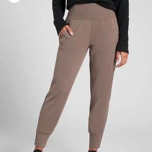 Athleta Brown Tapered Track Joggers